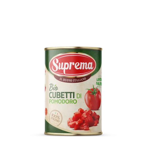bio cubetti di pomodoro